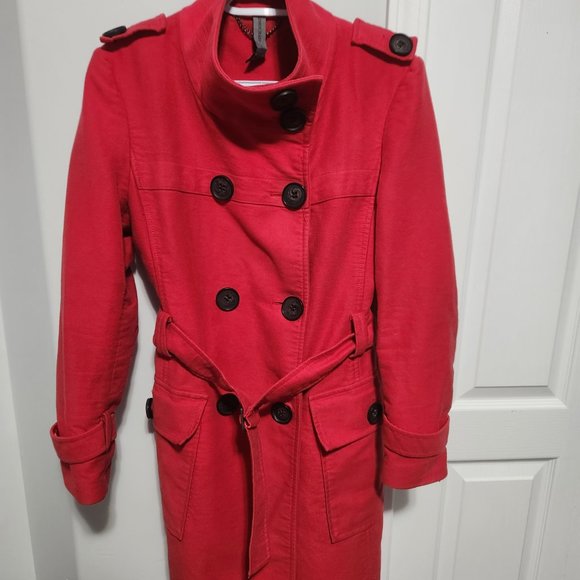 Red Spring/Fall long coat - Picture 2 of 2